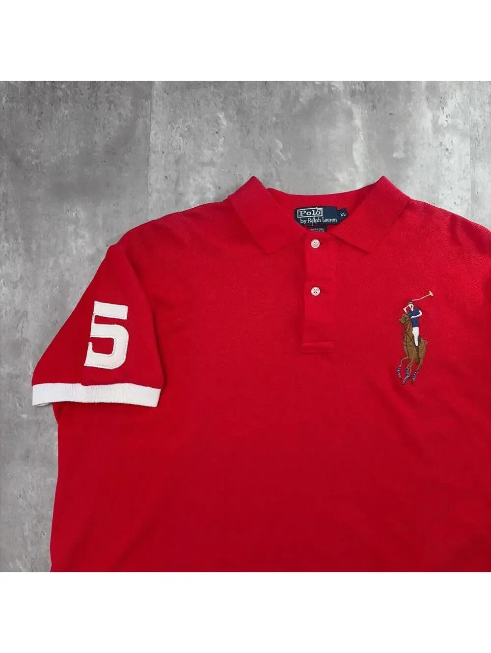 Vintage Red Polo Ralph Lauren Big Pony Polo Shirt